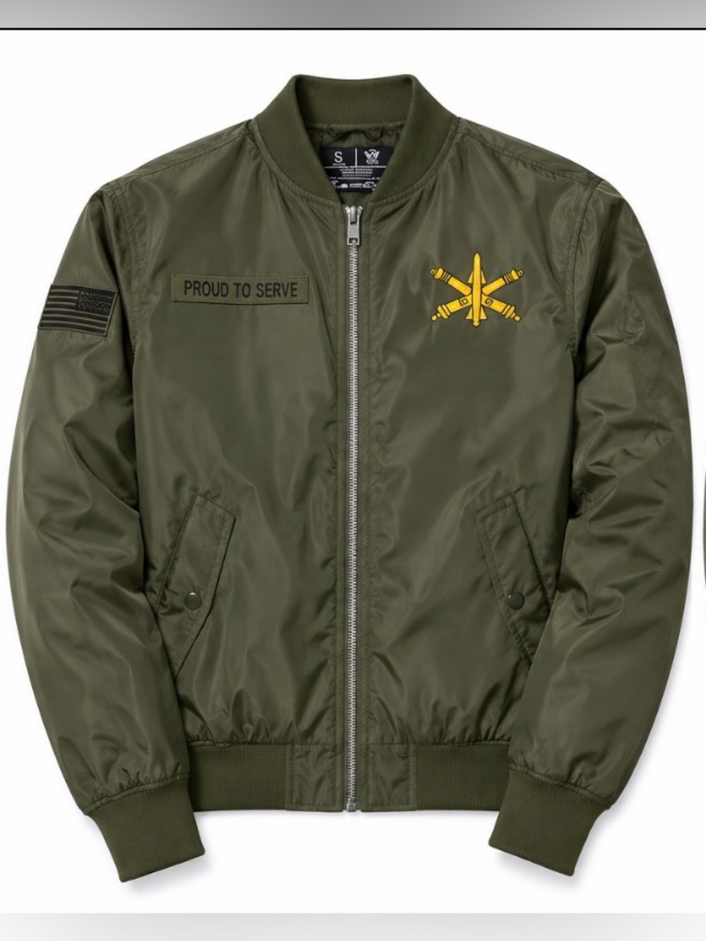 NWOT Recon Wear Military Bomber Flight Jacket Olive Green Small